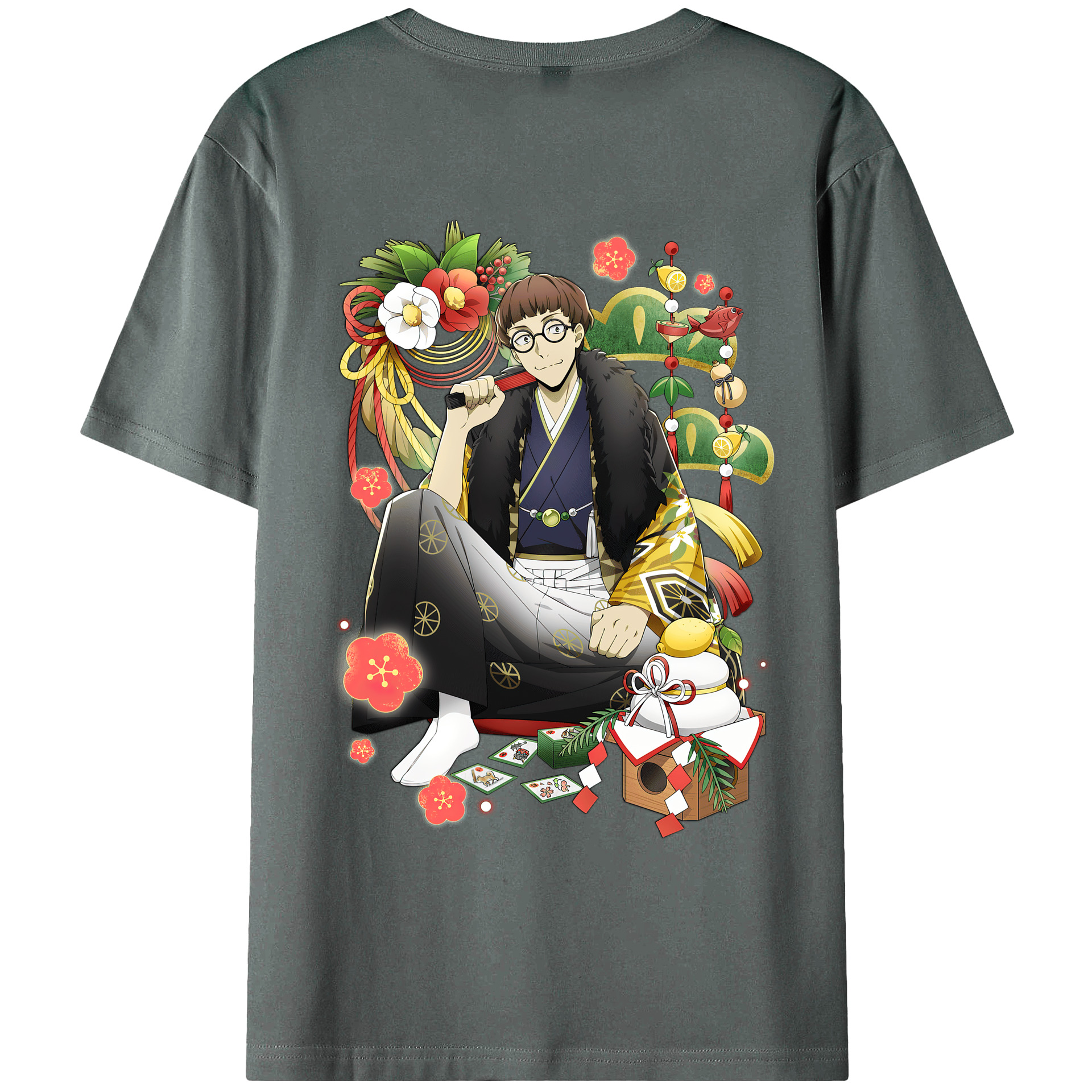 （画像用） 文豪ストレイドッグス Bungo Stray Dogs 綿100％ メンズ半袖Tシャツ（バックプリント） 通気性